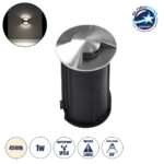 GLOBOSTAR® UNDERGROUNDRENA 90663 Χωνευτό Αρχιτεκτονικο Φωτιστικό Σποτ Δαπέδου LED 1W 115lm 30°+30° DC 24V Αδιάβροχο IP68 Φυσικό Λευκό 4500K Dimmable - Bridgelux SMD Chip - Ανοξείδωτο Ατσάλι SS304 - Μ5 x Π5 x Υ9cm / Q4.2cm - 3 Χρόνια Εγγύηση