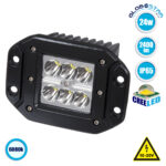 GloboStar® 85441 PRO Series Χωνευτός Προβολέας Εργασίας - Working Light για Αυτοκίνητα & Φορτηγά LED CREE XBD 24W 2400lm DC 10-30V Αδιάβροχο IP65 Ψυχρό Λευκό 6000K - Image 3