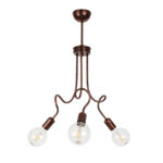 GLOBOSTAR® ASPECT 00788 Μοντέρνο Φωτιστικό Οροφής με Ντουί 3 x E27 AC 220-240V IP20 - Χάλκινο - Μ42 x Π42 x Υ60cm - Image 2