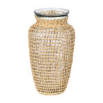 GloboStar® MANDY 35621 Διακοσμητικό Βάζο Γυάλινο Διάφανο με Μπαμπού Φ11.5 x Υ21cm - Image 2