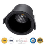 GLOBOSTAR® PLUTO-M 60257 Χωνευτό Downlight Σποτ με Honeycomb Anti Glare Reflector LED 10W 1250lm 38° AC 220-240V IP20 Θερμό Λευκό 2700K - Bridgelux COB Chip & TÜV SÜD Driver - Μαύρο Ματ - Μ8.4 x Π8.4 x Υ5.9cm / Q7.5cm - 5 Χρόνια Εγγύηση - Image 2
