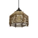 GLOBOSTAR® JUTTI 205-0040 Boho Κρεμαστό Φωτιστικό Οροφής με Ντουί 1 x E27 AC 220-240V IP20 - Μπεζ - M20 x Π20 x Υ18cm - Image 2