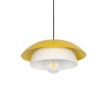 GLOBOSTAR® AURA 204-0118 Μοντέρνο Κρεμαστό Φωτιστικό Οροφής με Ντουί 1 x E27 AC 220-240V IP20 - Κίτρινο & Λευκό - Μ31 x Π31 x Υ27cm - Image 2