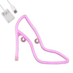 GloboStar® 78577 Φωτιστικό Ταμπέλα Φωτεινή Επιγραφή NEON LED Σήμανσης WOMEN SHOES 5W με Καλώδιο Τροφοδοσίας USB - Μπαταρίας 3xAAA (Δεν Περιλαμβάνονται) - Ροζ - Image 2