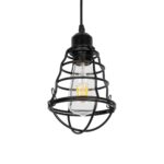 GLOBOSTAR® ALDO 999-0096 Vintage Κρεμαστό Φωτιστικό Οροφής με Ντουί 1 x E27 AC 220-240V IP20 - Μαύρο - Μ15 x Π15 x Υ24cm