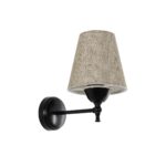 GLOBOSTAR® PAM 204-0112 Μοντέρνο Φωτιστικό Τοίχου - Απλίκα με Ντουί 1 x E27 AC 220-240V IP20 - Μαύρο & Μπεζ - Μ14 x Π22 x Υ23cm - Image 2