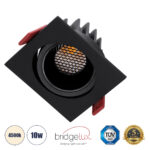 GLOBOSTAR® LEO-SQ 60292 Χωνευτό Κινούμενο Downlight Σποτ με Honeycomb Anti Glare Reflector LED 10W 1300lm 38° AC 220-240V IP20 Φυσικό Λευκό 4500K - Bridgelux COB Chip & TÜV SÜD Driver - Μαύρο Ματ - Μ8.5 x Π8.5 x Υ6.6cm / Q7.5 x 7.5cm - 5 Χρόνια Εγγύηση - Image 2