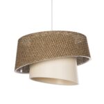 GLOBOSTAR® ALINA 203-0129 Μοντέρνο Κρεμαστό Φωτιστικό Οροφής με Ντουί 1 x E27 AC 220-240V IP20 - Καφέ & Μπεζ - Μ30 x Π30 x Υ20cm - Image 2
