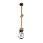 GLOBOSTAR® CAMBER 999-0200 Vintage Κρεμαστό Φωτιστικό Οροφής με Ντουί 1 x E27 AC 220-240V IP20 - Χάλκινο & Μπεζ - Μ12 x Π12 x Υ80cm