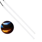 GLOBOSTAR® DRL 81724 Φώτα Ημέρας DRL & Φλας LED 8W/16W 700lm/1400lm 200° DC 12V Αδιάβροχο IP65 Ψυχρό Λευκό 6000K & Πορτοκαλί - Μ45 x Π1.3 x Υ1.3cm - Πακέτο 2 Τεμαχίων - 1 Χρόνο Εγγύηση - Image 2