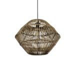 GLOBOSTAR® ARANCIA 205-0048 Boho Κρεμαστό Φωτιστικό Οροφής με Ντουί 1 x E27 AC 220-240V IP20 - Μπεζ - M46 x Π46 x Υ35cm - Image 2