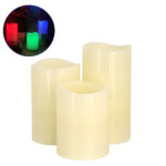 GloboStar® 79556 ΣΕΤ 3 Διακοσμητικών Realistic Κεριών Παραφίνης με LED Εφέ Κινούμενης Φλόγας - Μπαταρίας & Ασύρματο Χειριστήριο IR Πολύχρωμα RGB Dimmable - Image 2