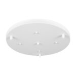 GloboStar® DIY 77540 Επιτοίχια Στρογγυλή Ροζέτα - Βάση για 3 Κρεμαστά Φωτιστικά - Φ40 x Υ3cm - Λευκό - Μεταλλικό - 5 Χρόνια Εγγύηση - Image 2