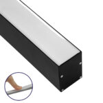 GLOBOSTAR® ALP-LINEAR VERTEX 70828-3M Επιφανειακό Προφίλ Αλουμινίου με Λευκό Γαλακτερό Πατητό Κάλυμμα για Ταινίες LED IP20 - Μαύρο & Λευκό - Μ300 x Π5 x Υ7cm - Image 2