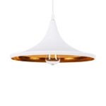 GLOBOSTAR® SHANGHAI 01026-B Μοντέρνο Κρεμαστό Φωτιστικό Οροφής με Ντουί 1 x E27 AC 220-240V IP20 - Λευκό & Χρυσό - Μ37 x Π37 x Υ17cm - Image 2