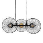 GLOBOSTAR® VERONA 00586 Μοντέρνο Κρεμαστό Φωτιστικό Οροφής με Ντουί 3 x E27 AC 220-240V IP20 - Μαύρο & Χρυσό - Μ50 x Π28 x Υ20cm - Image 2