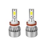 GloboStar® 82004 H8 C6 Line KIT Βασικού Φωτισμού Αυτοκινήτου & Φορτηγού 1st Generation Can-Bus Series LED CREE CXB COB 24W/48W 3600lm/7200lm DC 12-24V Αδιάβροχο IP65 Ψυχρό Λευκό 6000K