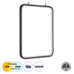 GLOBOSTAR® NEROBA 61302 Μοντέρνο Κρεμαστό Φωτιστικό Οροφής LED 18W 1980lm 360° AC 220-240V IP20 Ρυθμιζόμενο Λευκό CCT με On/Off 2700K/4500K/6000K - Lumileds SMD Chip - Μαύρο Ματ - Μ29 x Π2 x Υ36cm - 3 Χρόνια Εγγύηση - Image 2