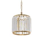 GLOBOSTAR® GLAMOROUS 203-0093 Κλασικό Κρεμαστό Φωτιστικό Οροφής με Ντουί 1 x E27 AC 220-240V IP20 - Χρυσό & Διάφανο - Μ19 x Π19 x Υ16.5cm - Image 2