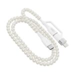 XO NB-Q310 Καλώδιο Φόρτισης & Μεταφοράς Δεδομένων με Πέρλες Type-C σε Type-C (60W) & Lighting (27W) 1m - Image 2