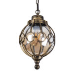 GLOBOSTAR® ETOILE 00988 Vintage Κρεμαστό Φωτιστικό Οροφής με Ντουί 1 x E27 AC 220-240V IP20 - Μπρούτζινο Εφέ Σκουριάς & Μελί - Μ18 x Π18 x Y27cm - Image 2