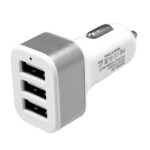 Globostar® 79501 Ασημί Φορτιστής Αυτοκινήτου DC 12-24V με 3 Εξόδους USB DC 5V Max 3.1A 20W και Καλώδιο USB σε Type-C - Image 2