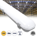 GloboStar® 60175 LED Γραμμικό Βιομηχανικό Φωτιστικό Tri-Proof 120cm 48W 5426lm 120° AC 220-240V Αδιάβροχο IP65 Μ120 x Π10,5 x Υ8cm Θερμό Λευκό 2700K - 3 Χρόνια Εγγύηση - Image 2