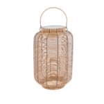 GLOBOSTAR® GRAMBIAN 02304 Boho Επιδαπέδιο Φωτιστικό LED 5W 200lm 180° με Ενσωματωμένο Φωτοβολταϊκό Panel 6V 1W & Επαναφορτιζόμενη Μπαταρία Li-ion 3.2V 1000mAh Αδιάβροχο IP65 Θερμό Λευκό 2700K - Sanan SMD Chip - Μπεζ - Μ30 x Π30 x Υ48cm - 2 Χρόνια Εγγύηση