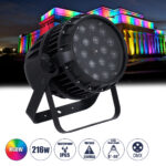GloboStar® 51114 MINOTAUR Επαγγελματική Κεφαλή PAR DMX512 216W AC 220V-240V 4in1 BEAM - WASH - SPOT - ZOOM 8° - 60° OSRAM LED Αδιάβροχη IP65 RGBW - Μαύρο - L24.8 x W28 x H37cm - Image 2
