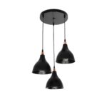 GLOBOSTAR® RADE 203-0127 Μοντέρνο Κρεμαστό Φωτιστικό Οροφής με Ντουί 3 x E27 AC 220-240V IP20 - Μαύρο & Χάλκινο - Μ40 x Π40 x Υ40cm - Image 2