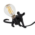 GLOBOSTAR® MOUSE 00675 Vintage Επιτραπέζιο Φωτιστικό Πορτατίφ με Ντουί 1 x E12 AC 220-240V IP20 - Μαύρο - Μ13 x Π4 x Υ7cm - Image 2