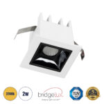 GLOBOSTAR® LUMINAR 60315 Χωνευτό Downlight Σποτ LED 2W 270lm 36° AC 220-240V IP20 Θερμό Λευκό 2700K - Osram SMD Chip & TÜV SÜD Driver - Λευκό & Μαύρο Ματ - Μ4.3 x Π4.3 x Υ4.5cm / Q3.5 x 3.5cm - 5 Χρόνια Εγγύηση - Image 2