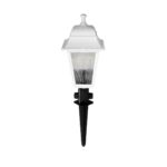 GloboStar® SOLME 203-0223 Vintage Καρφωτό Φωτιστικό Φαναράκι Μονόφωτο 1 x E27 IP44 Λευκό & Διάφανο Πλαστικό - Μ22 x Π22 x Υ35cm - Image 2