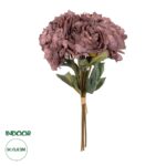 GloboStar® Artificial Garden DARK PINK PEONY FLOWER BOUQUET 21085 Τεχνητό Διακοσμητικό Μπουκέτο Σκούρο Ροζ Παιώνιας Y43cm - Image 2