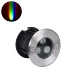 GLOBOSTAR® UNDERWATERHUNI 90416 Υποβρύχιο Χωνευτό Σποτ για Σιντριβάνια/Πισίνες LED 3W 300lm 30° DC 24V Αδιάβροχο IP68 Πολύχρωμο RGBW Dimmable DMX512 - Bridgelux SMD Chip - Ανοξείδωτο Ατσάλι SS304 - Μ10 x Π10 x Υ7.5cm / Q9.5 - 3 Χρόνια Εγγύηση - Image 2
