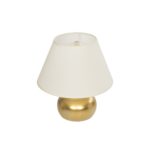 GLOBOSTAR® KORG 204-0184 Μοντέρνο Επιτραπέζιο Φωτιστικό Πορτατίφ με Ντουί 1 x E27 AC 220-240V IP20 - Χάλκινο & Μπεζ - Μ17 x Π17 x Υ23cm - Image 2