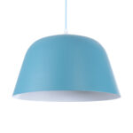 GLOBOSTAR® UPVALE 01286 Μοντέρνο Κρεμαστό Φωτιστικό Οροφής με Ντουί 1 x E27 AC 220-240V IP20 - Γαλάζιο & Λευκό - Μ40 x Π40 x Υ24cm - Image 2