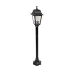 GloboStar® SOLME 203-0212 Vintage Επιδαπέδιο Φωτιστικό Κολωνάκι Κήπου Μονόφωτο 1 x E27 IP44 Μαύρο & Διάφανο Πλαστικό - Μ22 x Π22 x Υ100cm - Image 2