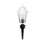 GloboStar® VITRO 203-0203 Vintage Καρφωτό Φωτιστικό Φαναράκι Μονόφωτο 1 x E27 IP44 Λευκό & Διάφανο Πλαστικό - Μ17 x Π17 x Υ55cm - Image 2