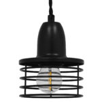 GLOBOSTAR® MANHATTAN 01456 Μοντέρνο Κρεμαστό Φωτιστικό Οροφής με Ντουί 1 x E27 AC 220-240V IP20 - Μαύρο - Μ11 x Π11 x Υ14cm - Image 2