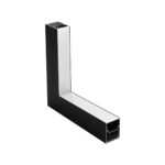 GLOBOSTAR® ALP-CORNER-IN90 BRIGHTRAIL 61781 Επιφανειακό / Κρεμαστό Προφίλ Αλουμινίου Γωνία με Λευκό Γαλακτερό Πατητό Κάλυμμα για Ταινίες LED IP20 - Μαύρο Ματ - Μ30 x Π5 x Υ7.5cm - Image 2