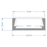 GLOBOSTAR® ALP-LINEAR ALIENA 70809-2M Επιφανειακό Προφίλ Αλουμινίου με Λευκό Γαλακτερό Πατητό Κάλυμμα για Ταινίες LED IP20 - Ασημί & Λευκό - Μ200 x Π2.4 x Υ1.1cm - Πακέτο 5 Τεμαχίων - Image 3