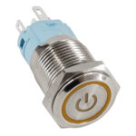 GloboStar® 70774 LED Φωτιζόμενος Διακόπτης Χωνευτός - Μπουτόν On/Off Ανοξείδωτος AC 220-240V Αδιάβροχο IP67 Φ18mm με Angel Eye Πορτοκαλί - Image 3