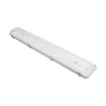 GLOBOSTAR® VIGAS 999-0250 Γραμμικό Βιομηχανικό Φωτιστικό Σκαφάκι Tri-Proof με Μεταλλικά Clips για 2 x Λάμπες T8 G13 90cm Τύπου Φθορίου LED Τροφοδοσίας Ενός Άκρου 120° AC 220-240V Αδιάβροχο IP65 - Γκρι με Διάφανο Κάλυμμα Πλαστικό PC - Μ100 x Π15 x Υ10cm - Image 2