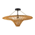 GLOBOSTAR® PALERMO 02308 Boho Φωτιστικό Οροφής με Ντουί 1 x E27 AC 220-240V IP20 - Καφέ - Μ60 x Π60 x Υ36cm - Image 2