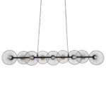 GLOBOSTAR® VERONA 00588 Μοντέρνο Κρεμαστό Φωτιστικό Οροφής με Ντουί 9 x E27 AC 220-240V IP20 - Μαύρο & Χρυσό - Μ140 x Π28 x Υ20cm - Image 2