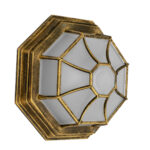 GLOBOSTAR® RUBY 00914 Vintage Φωτιστικό Οροφής με Ντουί 1 x E27 AC 220-240V IP20 - Μπρούτζινο Εφέ Σκουριάς - Μ21 x Π21 x Υ10cm - Image 2