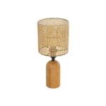 GLOBOSTAR® HARD 204-0065 Boho Επιτραπέζιο Φωτιστικό Πορτατίφ με Ντουί 1 x E14 AC 220-240V IP20 - Καφέ & Μπεζ - Μ15 x Π15 x Υ35cm - Image 2