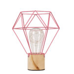 GLOBOSTAR® ANTLER 01442 Μοντέρνο Επιτραπέζιο Φωτιστικό LED 2.2W 154lm 360° DC 5V IP20 Θερμό Λευκό 2700K - DIODE - Ροζ & Μπεζ - Μ19 x Π19 x Υ23cm - 2 Χρόνια Εγγύηση - Image 2