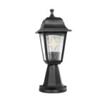 GloboStar® SOLME 203-0210 Vintage Επιδαπέδιο Φωτιστικό Φαναράκι Μονόφωτο 1 x E27 IP44 Μαύρο & Διάφανο Πλαστικό - Μ22 x Π22 x Υ40cm - Image 4